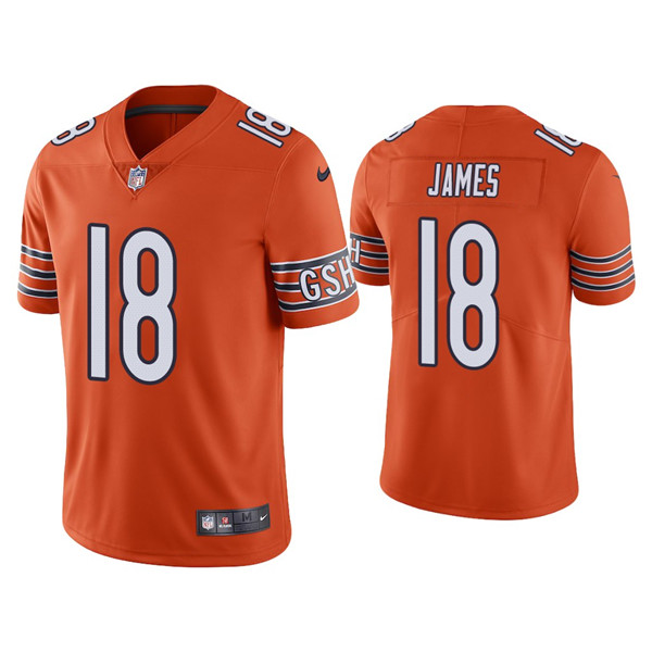 Men's Orange Chicago Bears #18 Jesse James Vapor untouchable Limited Stitched Jersey